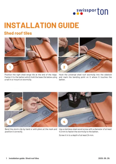 Installation guide Shed roof tiles 2025 EN